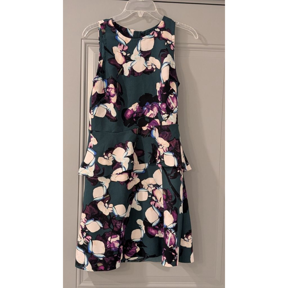 Women's Banana Republic Teal Floral Sleeveless Mini Dress Size 6